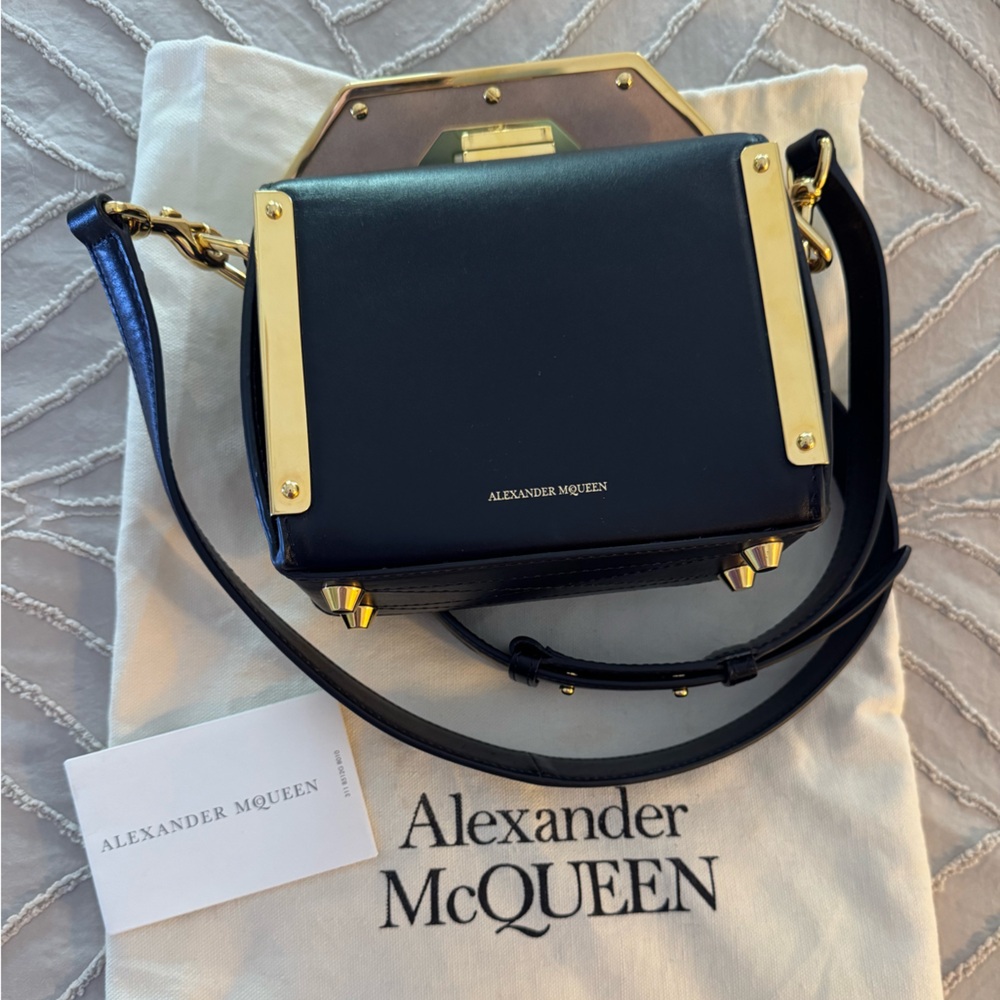 Alexander McQueen Black Crossbody with Gold Details